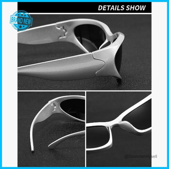 Y2K Polarized Wrap Sunglasses Retro Sport Shades Unisex Fashion Glasses